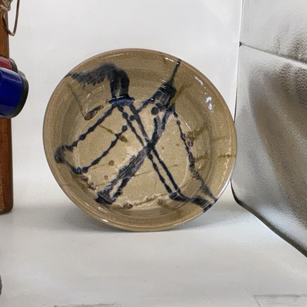 Handcrafted Studio Pottery Ceramic Bowl 9" Signed CM